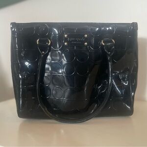 Kate Spade Black Patent Leather Tote with Dust Bag